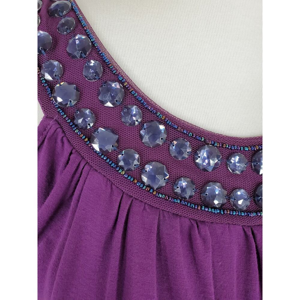 H&M Women's Purple Sleeveless Top w/ Gems Sz XS - Picture 7 of 9